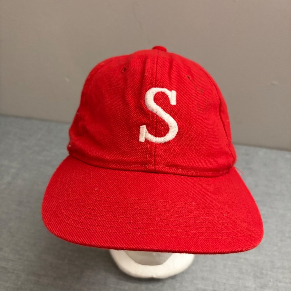 Kudzu Snapback Hat Mens OSFA Red Vintage 90s S Initial Baseball Cap